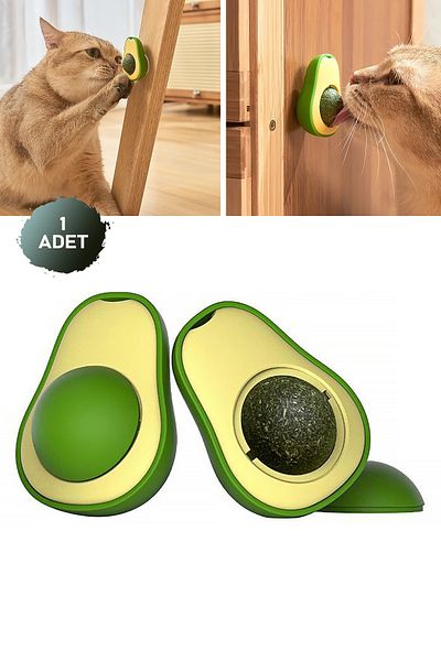 NOYİSKA Natural Catnip Edible Rotating Catnip Herb Play Ball Ball Toy Cat Licking Ball Avocado
