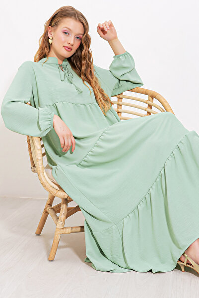 Merterium فستان حجاب طويل نسائي كاجلا جرين 1002