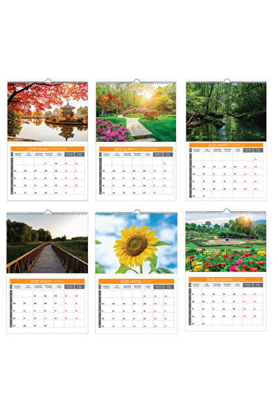 NATURELBASIM 2026 MANZARA DUVAR TAKVİMİ-PALNLAMALI MODEL SEÇENEĞİ İLE