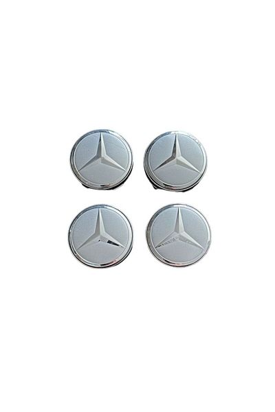 MERCEDES Set 4 capace roti 60mm Star Argintii compatibil/inlocuitor janta aliaj