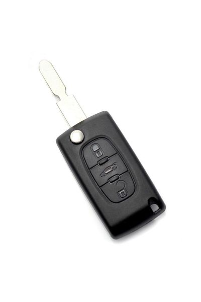 Primlife Citroen / Peugeot 406 Folding Key Shell with 3 Buttons, Blade Ne78sh3 with Battery Holder and Trunk