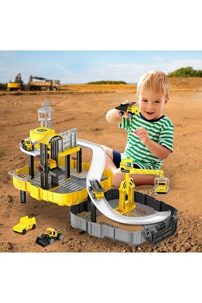 OEM Set de joaca santier de constructii in valiza galbena