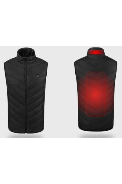 Flo Heated Smart Vest, Unisex, 2 Heating Zones, Cotton Filling, 3 Temperature Levels, USB Charging, Blac