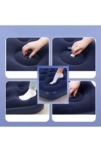 Mercaton Saltea Gonflabila Mercaton, PVC si Velur, 185 x 76 x 22 cm, Albastru