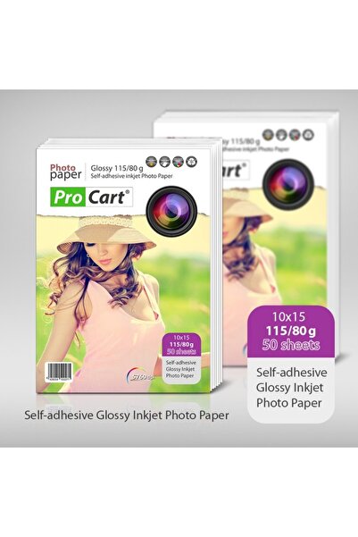 PROCART Hârtie foto autoadezivă lucioasă 115/80g 10x15 cm