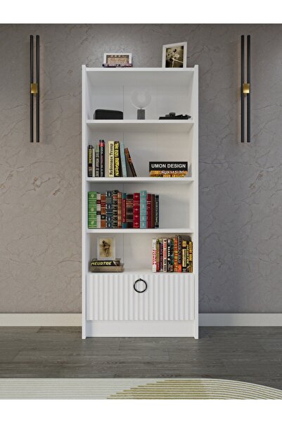 umondesign Line 5 Raflı Kapaklı Kitaplık MDF Dekoratif Kapak