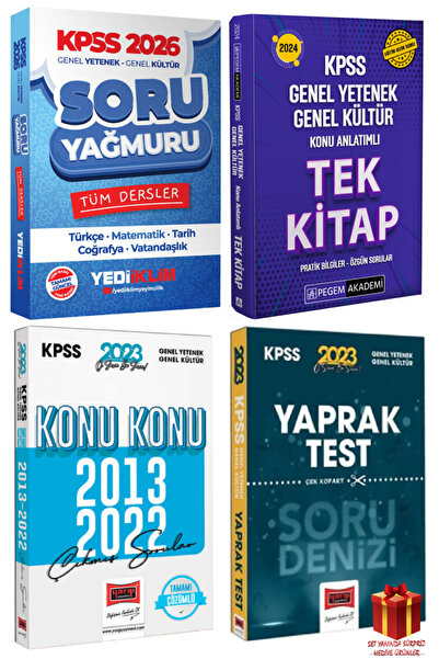 Yediiklim Yayınları 2026 Yediiklim KPSS Tüm Dersler Soru Yağmuru+Pegem GYGK K...