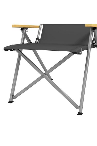 Mercaton Scaun pliabil gradina, camping, pescuit, material Oxford, cu tetiera, buzunar, spatar reglabil, gri,