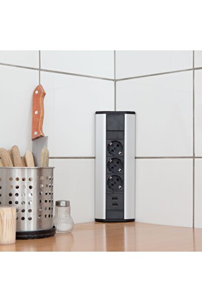 Primlife Bloc Multiprize Incorporabil de Colt Rabatabil + 2x USB, 2,1a