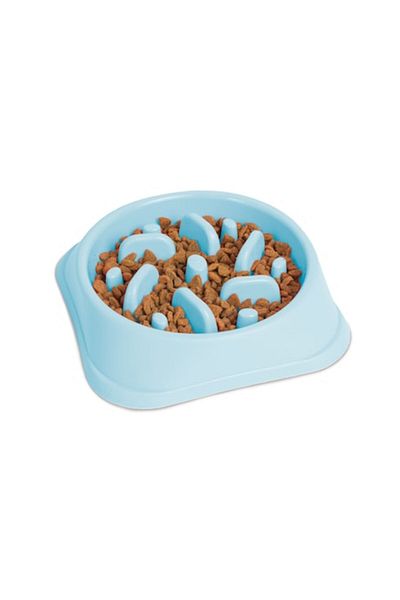 Primlife Bol pentru Hranire Lenta, Catei si Pisici 20 X 20 X 4,5 Cm Albastru