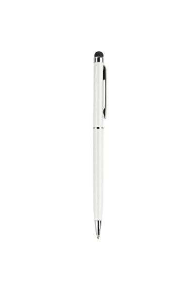 Rao Stylus Pen universal, cu varf de pix si clips, culoare alba