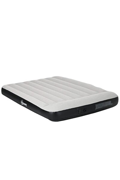 Mercaton Saltea camping, 2 persoane, gonflabila, cu pompa electrica incorporata, 220-240 V, PVC, gri si negru