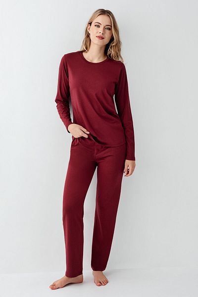 Arnetta Women's Claret Red Pajama Set