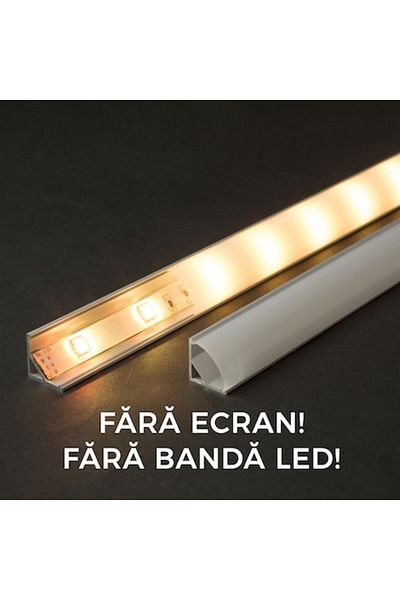 Primlife Profil Din Aluminiu Pt. Benzi Led 2000x16x16mm Rotunjit Banda LED Iluminare Decorativa Masi
