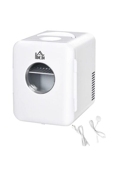 Mercaton Frigider turistic, mini, 12V/220V, alb, 4 L, 25.8&#215;20.5&#215;26.3 cm