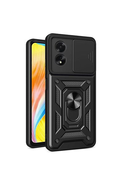 Rao Carcasă de telefon compatibilă cu Oppo A58 4G, seria CamShield, Z31, plastic, negru intens