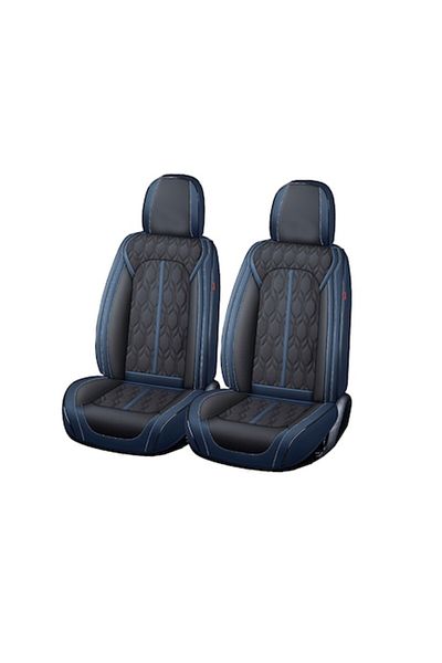 Primlife Huse Auto Premium 5 Locuri Carguard Deluxe Piele Ecologica Perforata Albastru Inchis Negru