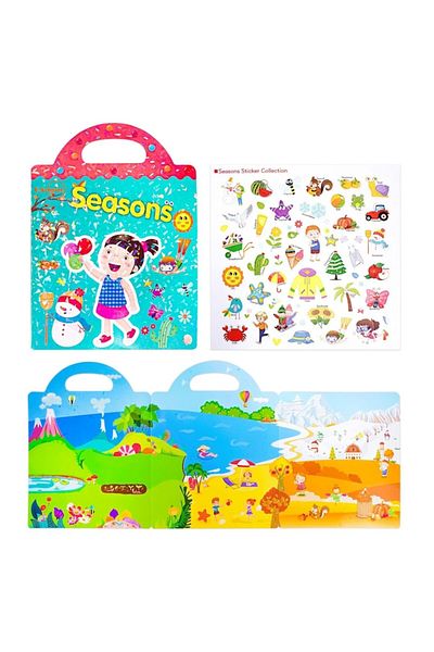 OEM Set de jucării educative: Tablă cu stickere reutilizabile, Anotimpuri, 39 de piese, +3 ani