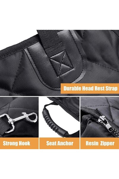 Flippy Pet Car Seat with Seat Attachment and Seatbelt, 45x43x60 cm, Grey