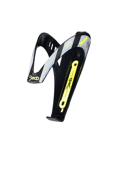 DEDA Suport pentru sticle din plastic „gabbia” negru/galben neon
