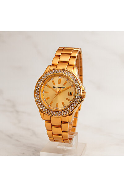 Goldpower Women's Metal Wristwatch with Stone Detail