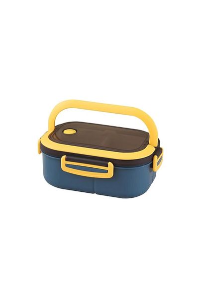 Rao Divided and Stackable Food Container with Valve, Plastic, Blue