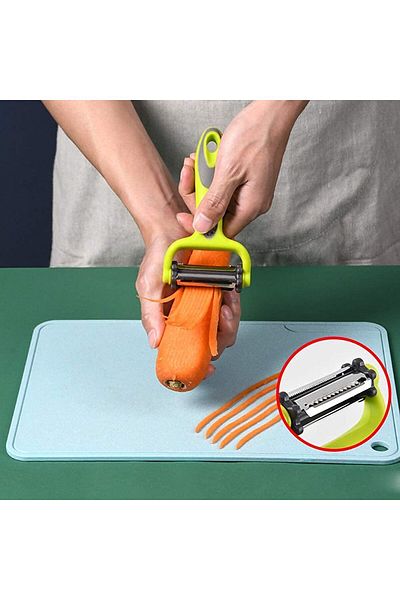 Ekostem 3-in-1 Multifunctional Stainless Steel Blade Peeler - Vegetable, Fruit and Grater and Chopper