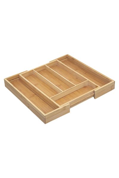 5FiveSmart Organizator extensibil tacamuri 5Five din bambus cu 6 compartimente, 35x39x4 cm, natur
