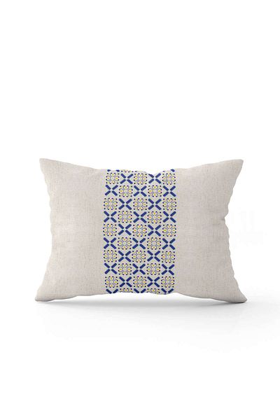 Cango Home Blue Yellow Decorative Patterned Digital Printed Rectangular Throw Pillow Case Cgh1051-3550 (35X50)