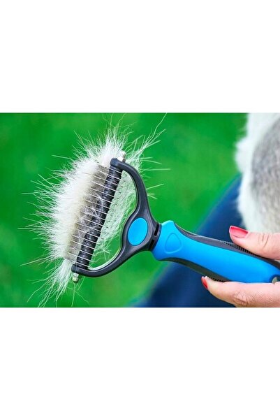 Flippy Χτένα για τρίχες κατοικίδιων ζώων, Flippy, διπλής όψης, αποτρίχωση, μπλε