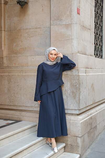 LOCCO Women's Skirt Suit Navy Blue