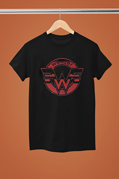 MAGORS تيشيرت روك من القطن بأكمام قصيرة ومطبوع من WEEZER