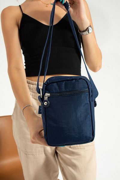 NEMO BAGS Navy Blue Unisex Phone Holder, Wallet, Card Holder, Shoulder Bag with Cross Strap, 18X13Cm