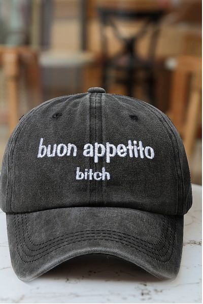 CAP BROS Buon Appetito (Good Appetite Baby) Embroidered Vintage Hat Cap