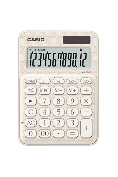 Casio MS-20UC-JWE 12 Hane Beyaz Desenli Masa Üstü Hesap Makinesi