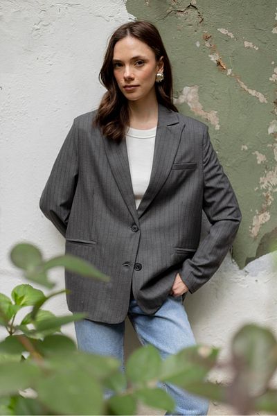 Trendyol Collection Jachetă blazer maro antracit TWOAW26BC00024