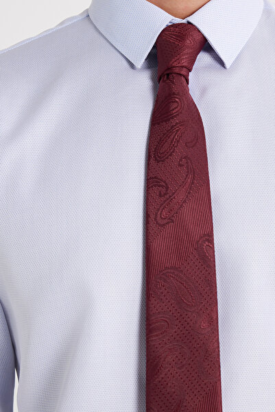 Tudors Slim Fit Mavi Non-Iron %100 Pamuk Doğa Dostu Ekoteks Belgeli Ütü Gerektirmez Gömlek