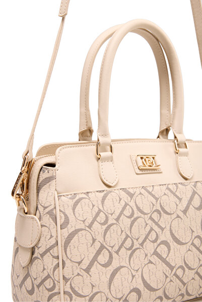 Pierre Cardin Monogram Beige Women's Shoulder Bag 05Po25Y2520