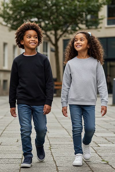 TRENDYOLKIDS Hanorac tricotat unisex de bază, negru-gri, 2 piese, cu gâtul turn, TKDAW25SW00000