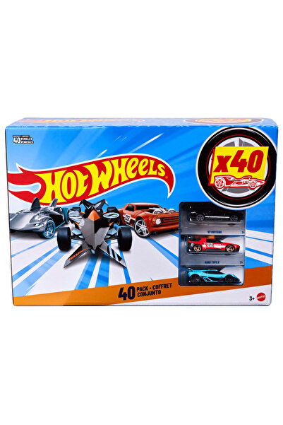 HOT WHEELS 40'lı paket, 1:64 ölçekli oyuncak yarış arabaları, araç veya kamyonlardan oluşur JDW08