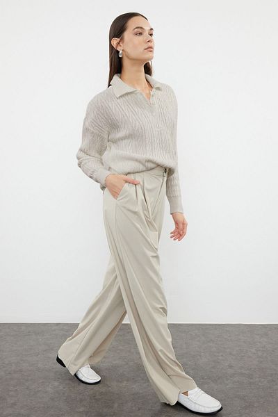 Trendyol Collection Soft Textured Wide Fit Ecru Knitwear Sweater - TWOAW21KZ2635