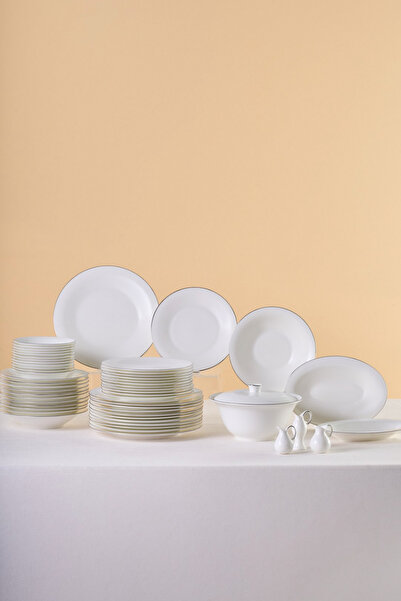 Karaca Fine Pearl Fame 55 Parça 12 Kişilik Yemek Takımı Platin