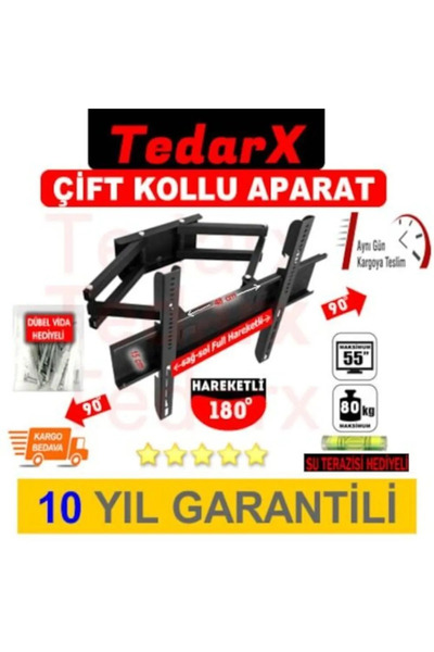 Onur Tv Aparatı 32''-42”-50''- 55'' Çift Kollu Hareketli Lcd-led Tv Askı Aparatı