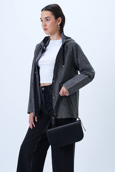 Trend Alaçatı Stili Schwarze Damen-Umhängetasche mit verstellbarem Riemen ALC-X14355