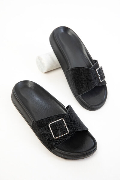 SOHO Black Matte Women's Slippers 20796