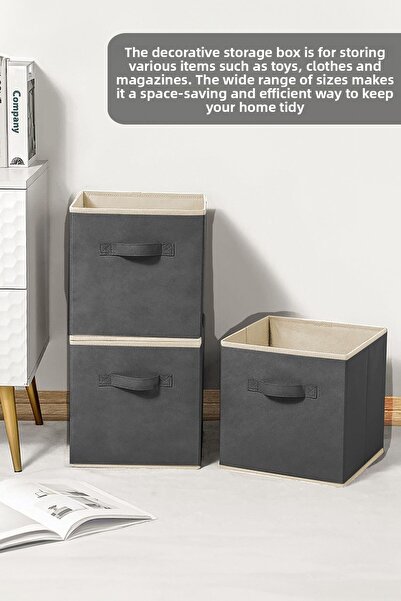 Meleni Home 6-Piece Closet Organizer, Laundry Toy Storage Box Basket Organizer 33x30x30