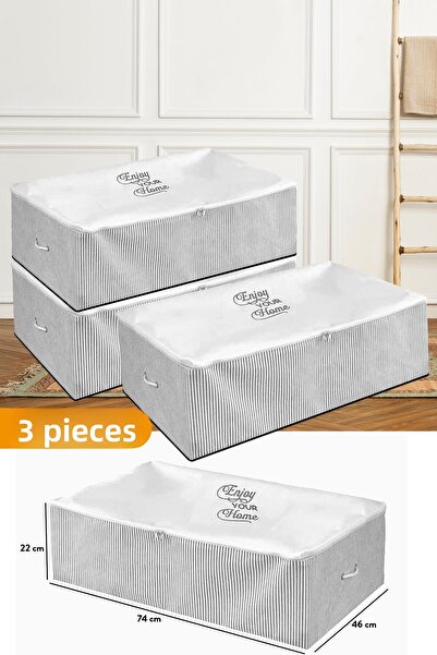 Serstil 3 Τεμάχια - Mega Μέγεθος κάτω από την αποθήκη Γκρι ριγέ απορριμμάτων ...