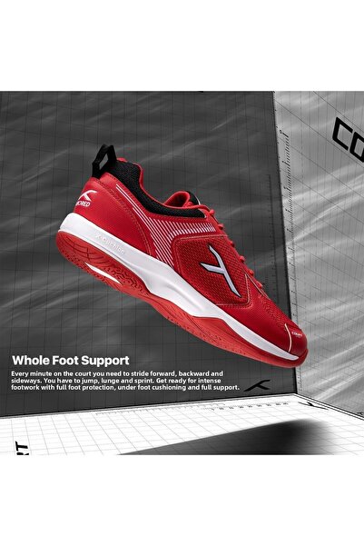 Hundred Court Star Non-marking Professional Badminton Shoes For Men (RED/WHITE, EU 43/UK 9/US 10)