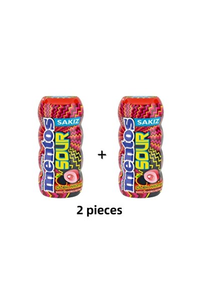 Mentos علكة دراجي حامضة بنكهة الفراولة الخالية من السكر 30 جرام (2 قطعة)