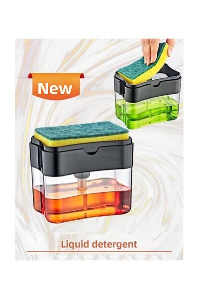 İntekcity Burete tactic cu rezervor de detergent si pompa - Burete pentru vase 380 Ml